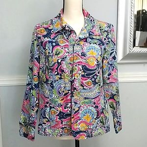 Koret Women's Colorful Strech Button Down Floral Jacket